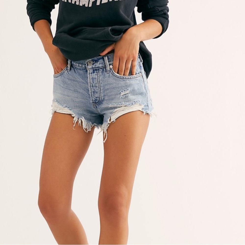 Free People Light Blue Jean Shorts